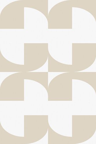 Moderne abstracte minimalistische geometrische vormen in beige en wit 2