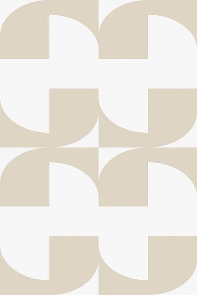 Modern abstract minimalist geometric shapes in beige and white 2 by Dina Dankers