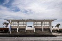 Retro bus shelter in Hastings, England, from the film The Great Escaper