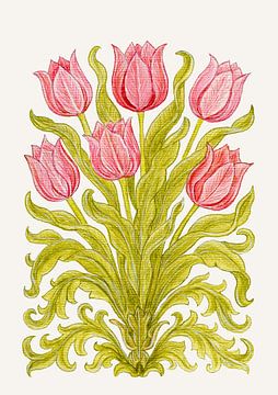 Reverie Tulip Crest – Sehr helles Warmweiß von Piret Victoria Ribas Art & Photography