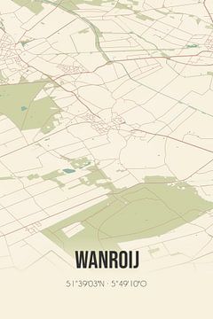 Vintage map of Wanroij (North Brabant) by Rezona