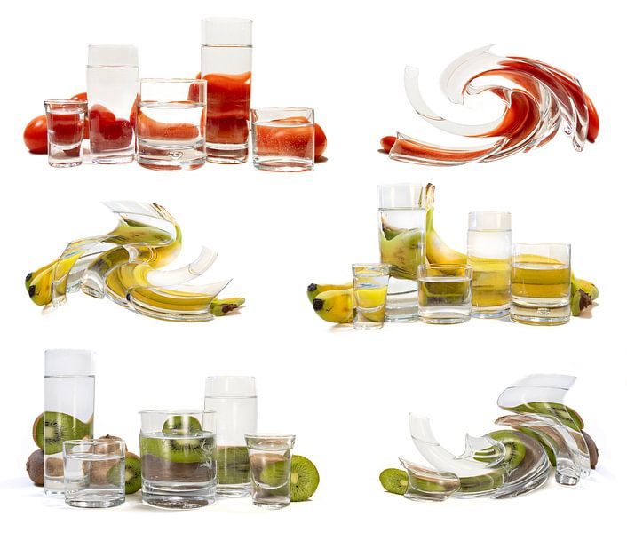 Collage Bananas Tomatoes Kiwi by Marianne van der Zee