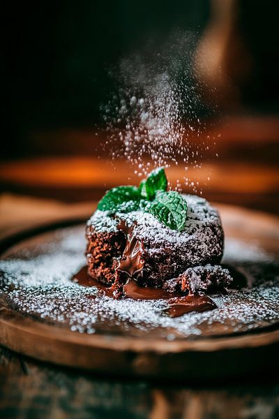 Chocolate fondant with icing sugar magic by Poster Art Shop
