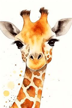 Watercolour of a giraffe by Christian Ovís