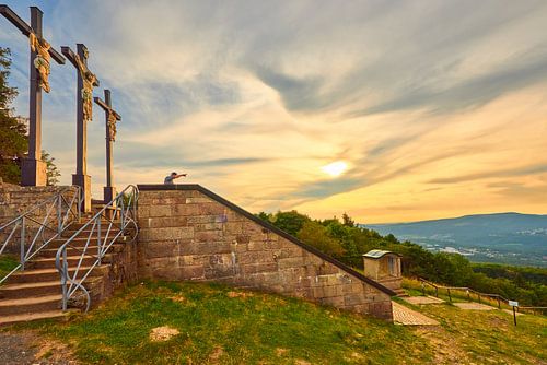 Bij de Golgotha-groep van het Kreuzbergklooster