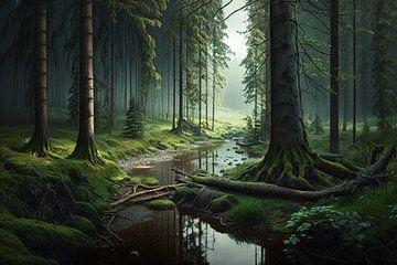 Mystieke bosbeek van Vythryd Arts