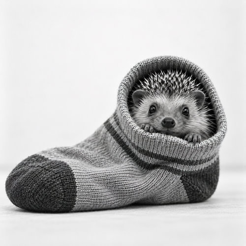 Hedgehog in a sock