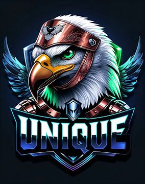 Bald eagle with symbolic angel wings