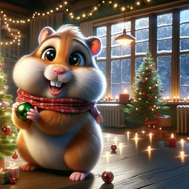 Kerstvreugde met een hamster van artefacti