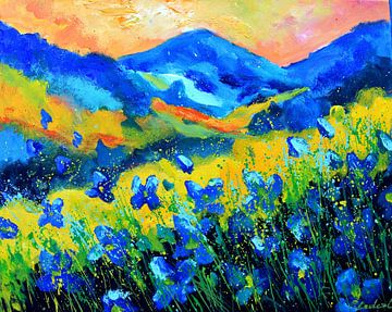 Blauwe wilde bloemen van pol ledent