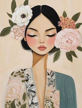 Modern portrait in pastel colours