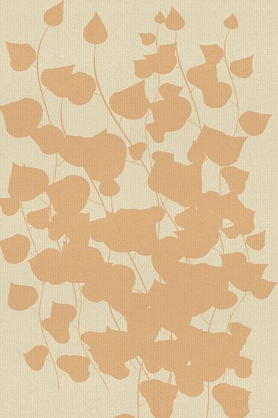 Sand-colored leaves on linen by Dina Dankers