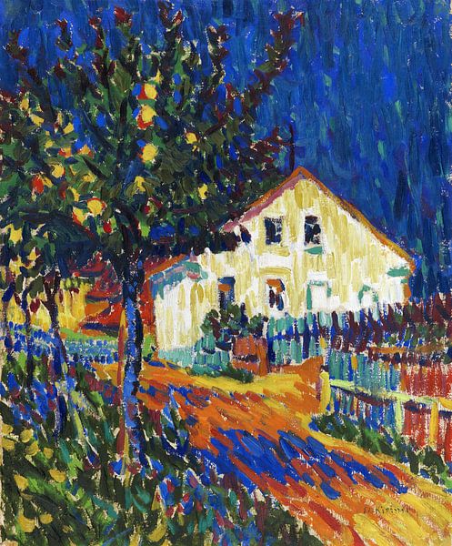 Village street with apple trees, ERNST LUDWIG KIRCHNER, 1907 by Atelier Liesjes