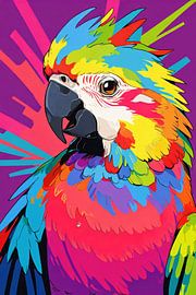 Colourful parrot in modern pop art style by Art & Soul Creations