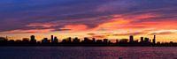 Panorama Skyline Rotterdam zonsondergang