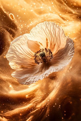 Fleur à la lumière dorée