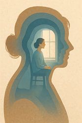 Lagen van Introspectie – Vrouwenportret in Blauw