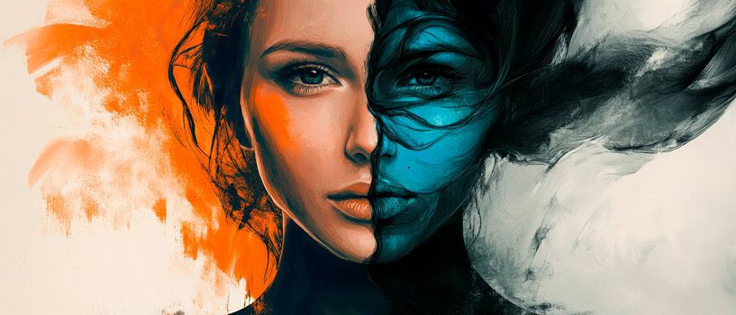 Duality of colours - A portrait by Poster Art Shop