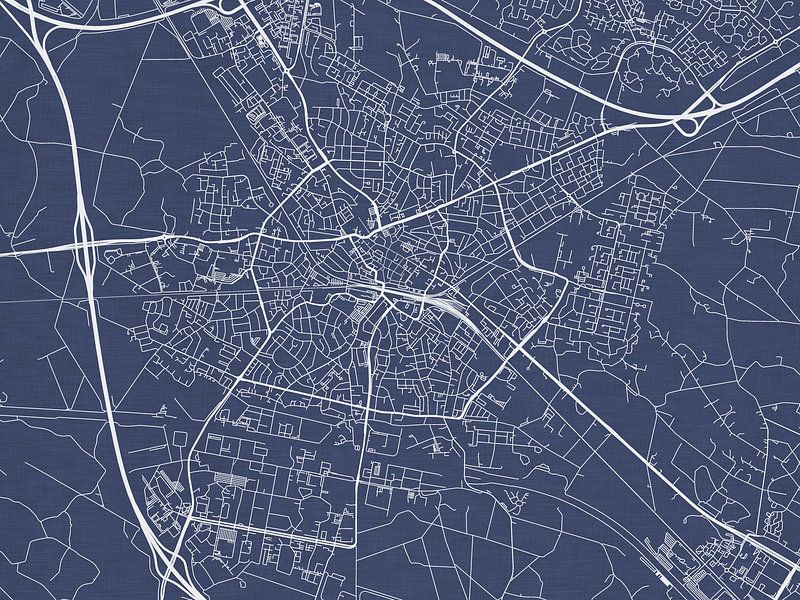 Map of Hengelo in Royal Blue by De Kaartenwinkel