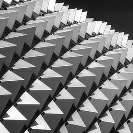 Esplanade Singapur, Moderne Architektur in Monochrom von Photo Wall Decoration