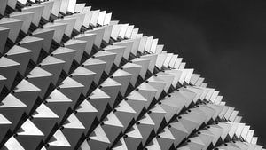 Esplanade Singapur, Moderne Architektur in Monochrom