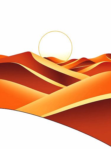 Minimalistische woestijnzonsondergang