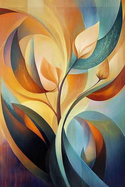 Modern abstracte bloemen van Bert Nijholt