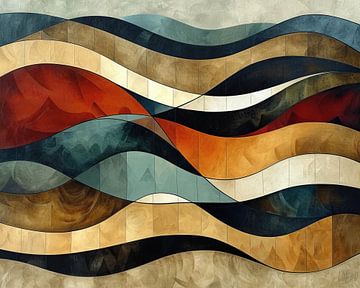 Abstracte Golven | Whispers of Velvet Currents van Kunst Company