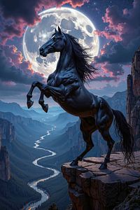 Fantasy Wall Art: MONTANOR - The wild horse in the mountains