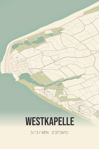 Alte Karte von Westkapelle (Zeeland)