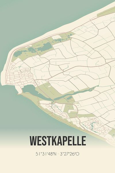 Vintage map of Westkapelle (Zeeland) by Prints of Place