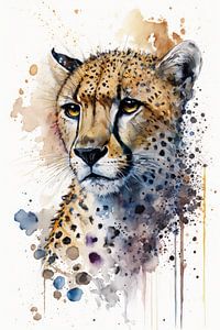 Cheetah - Aquarel van New Future Art Gallery