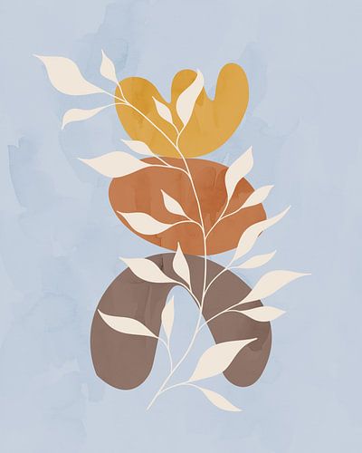 Abstract zomerlandschap met een plant