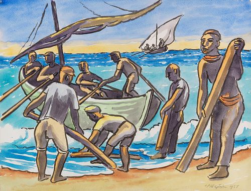 Max Pechstein, Vertrek om te gaan vissen, 1951