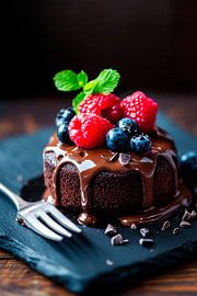 Chocoladetaartjes met bessenpracht van Poster Art Shop