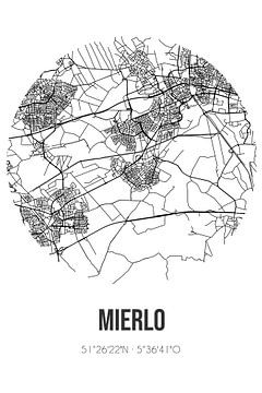 Mierlo (Noord-Brabant) | Map | Black and white by Rezona