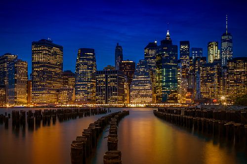 MANHATTAN SKYLINE Blue Hour by Melanie Viola