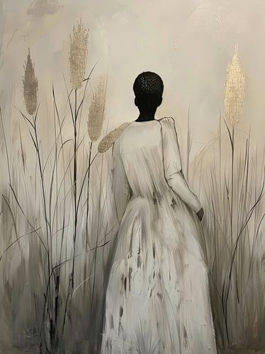 Poëtisch portret in neutrale kleurtinten met een vleugje goud