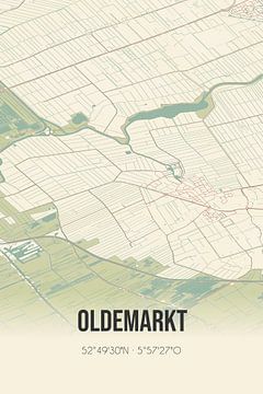 Alte Karte von Oldemarkt (Overijssel) von Rezona