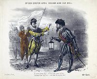 Cartoon on the loss of Den Briel by the Duke of Alva, 1572