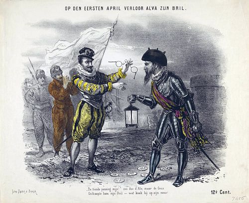 Spotprent op het verlies van Den Briel door de hertog van Alva, 1572