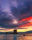 Zonsondergang bij Castle Stalker, Schotland van Henk Meijer Photography thumbnail