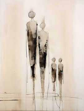 Parents and two children by Moody Mindscape