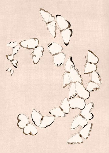 Vlinders op warm beige