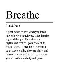 Breathe Definition – White by WordsThatInspire