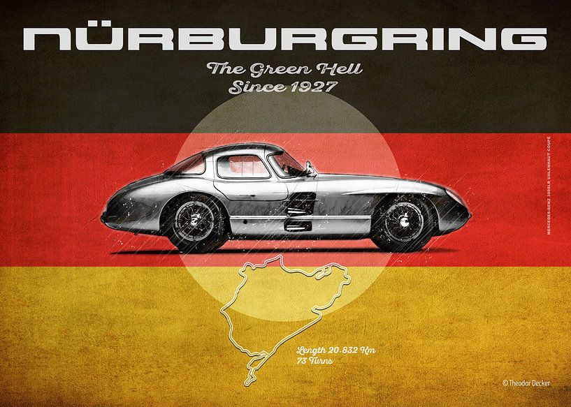 Nürburgring Vintage Uhlenhaut Coupe Querformat von Theodor Decker