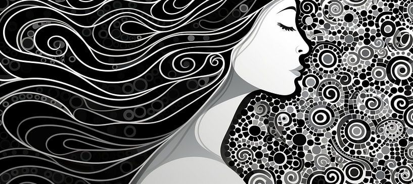 Monochrome Shape Play | Monochrome Abstract von ARTEO Gemälde