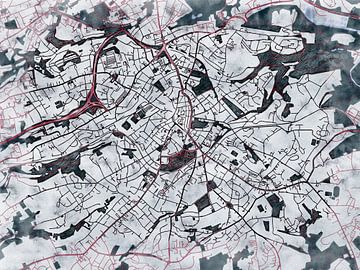 Kaart van Solingen in de stijl 'White Winter' van Maporia