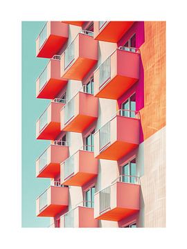 Kleurrijke architectuur 01 van Malou Studio