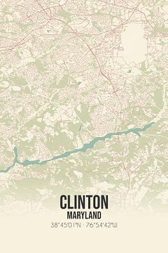 Alte Karte von Clinton (Maryland), USA. von Rezona